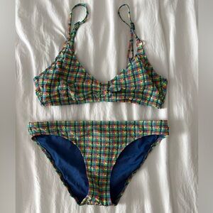 Aerie Colorful Plaid Bikini Set